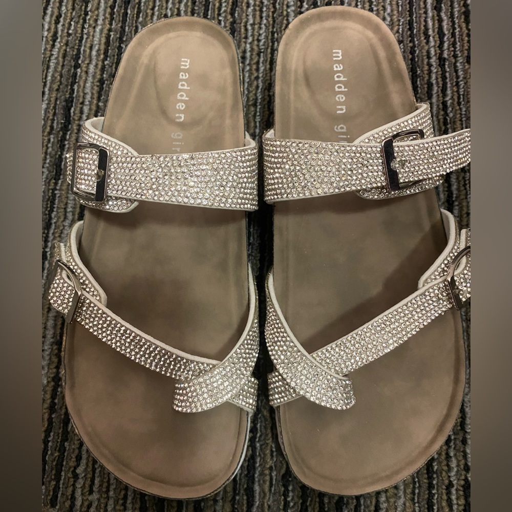 New Madden Girl Brycee Silver Bling Slip Ons! Fab!